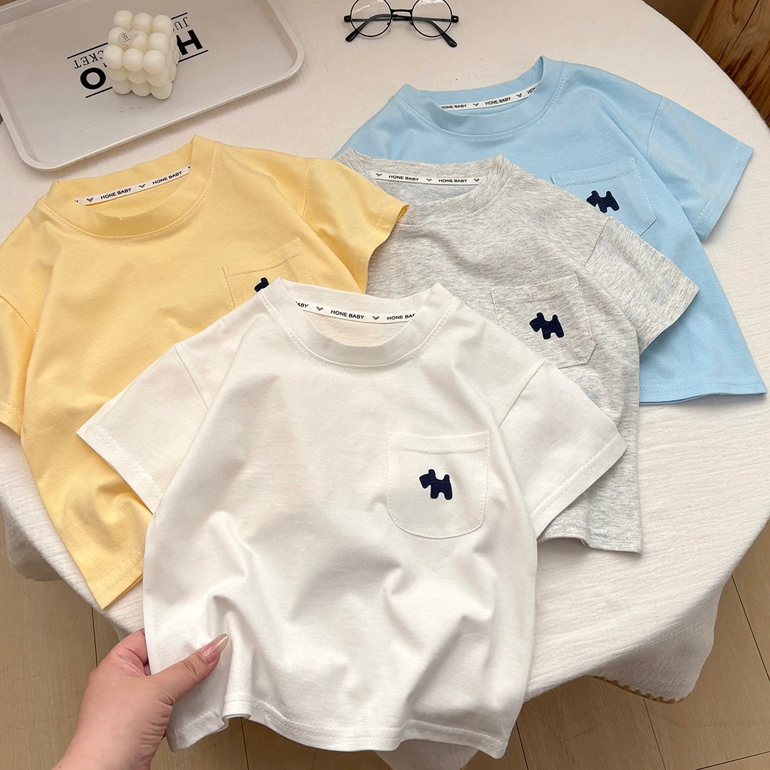 【A类热卖款】纯棉儿童夏季新款T恤男童女童简约短袖上衣2025上新