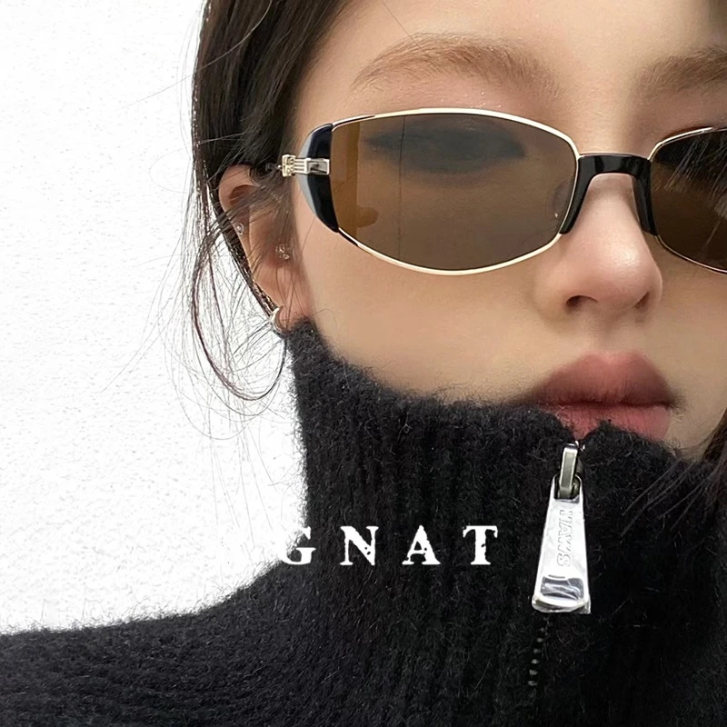 RGNAT复古茶色猫眼墨镜女高级感小框网红眼镜防紫外线近视太阳镜