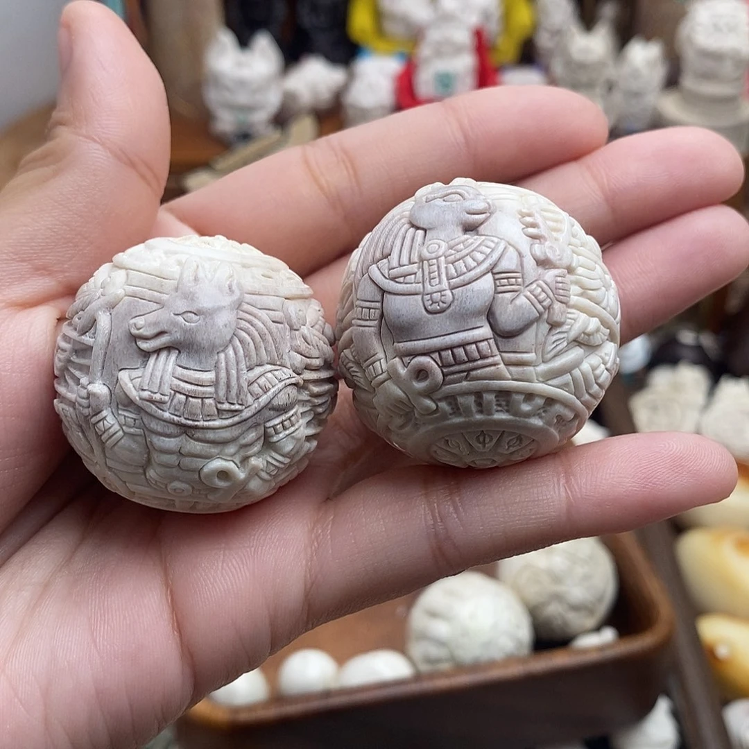 鹿骨把件c12埃及手球36尺寸