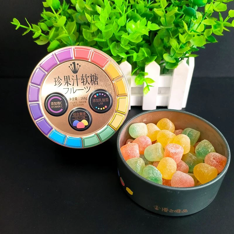优之唯品珍果汁软糖168g铁盒夹心水果果汁糖果软糖罐装网红小零食