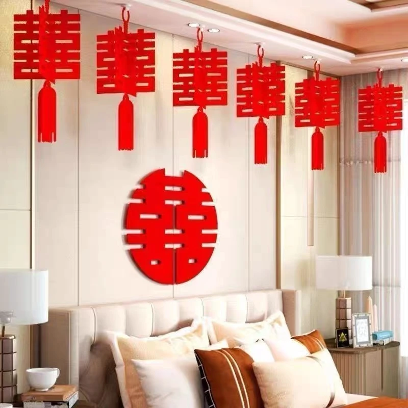 【20#立体喜字灯笼】客厅顶挂饰拉花婚房布置装饰走廊吊顶装饰