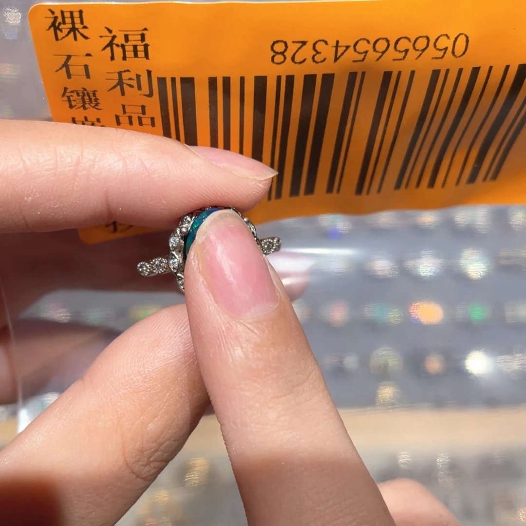 E****欧泊银S925镶嵌戒指