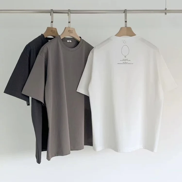 【后背鸡蛋T恤】Y韩系eg后背印花半袖T恤百搭显瘦短袖上衣基础款