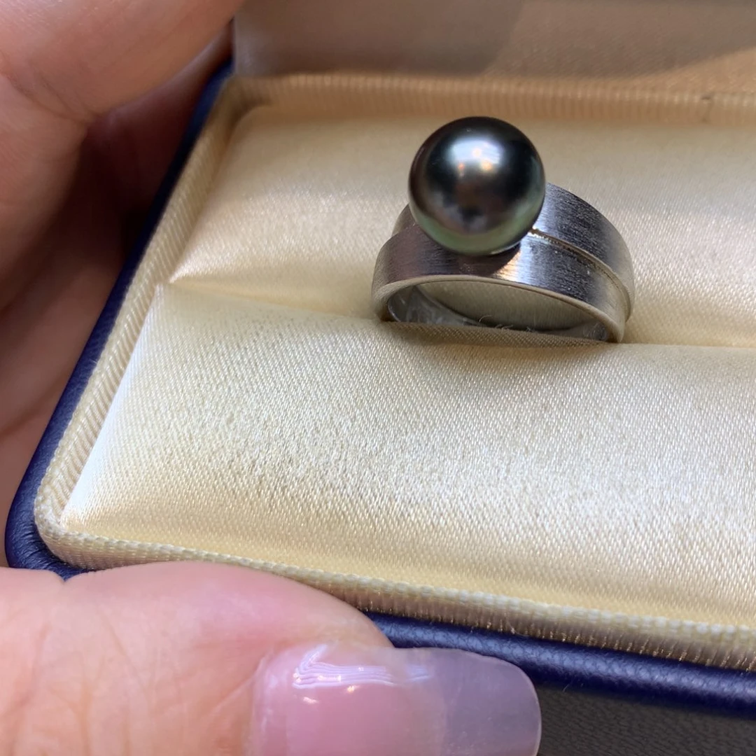 银S925镶嵌戒指海水珍珠