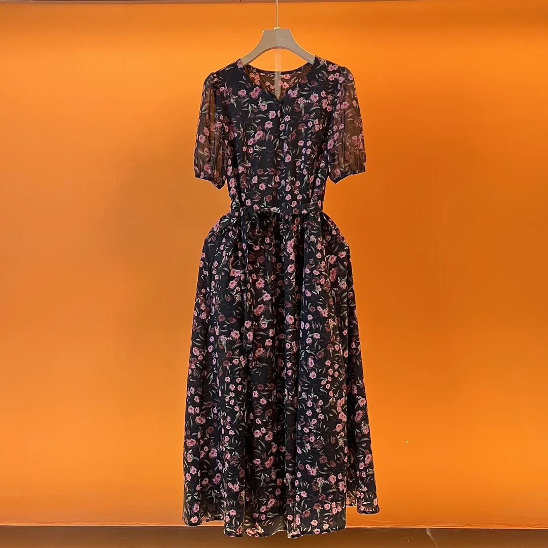 【老杨专属】2025夏季新款法式优雅设计师款收腰显瘦连衣裙-5502-29