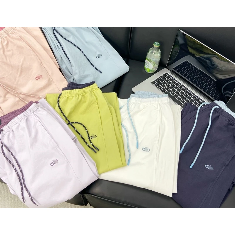 【二哥外贸】2025新款糖果色爆款al*o抽绳运动休闲百搭阔腿裤女