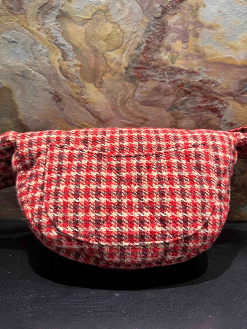 HIRMRIS手工真皮包24-551213-红格 帆香