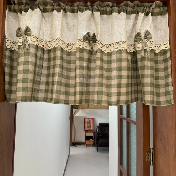 《绿野牧歌》窗幔亚麻色织小帘（宽140高55）