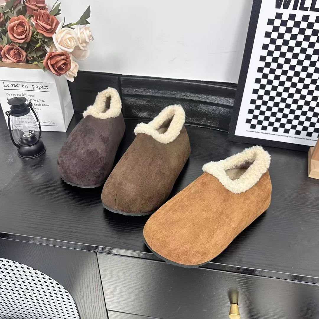 冬季新品经典时尚百搭休闲加绒博肯女鞋气质软底冷粘工艺883