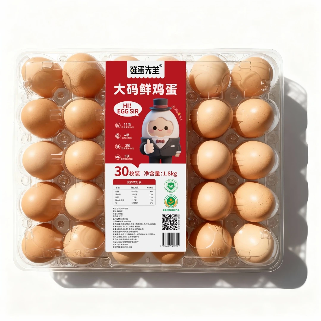 鲜蛋先苼大码鲜鸡蛋30枚 1.9kg/盒