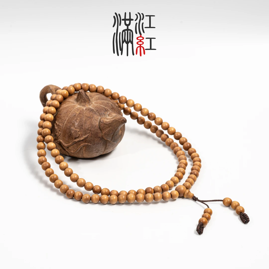 【檀香】迈索尔老山檀香/奶香味芬芳甘甜/卡6圆珠长串108颗/11g/L19