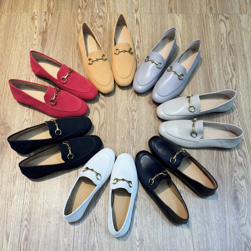 乐福鞋女士软平底单鞋2025超火新款豆豆鞋羊皮绝美英伦真皮小皮鞋