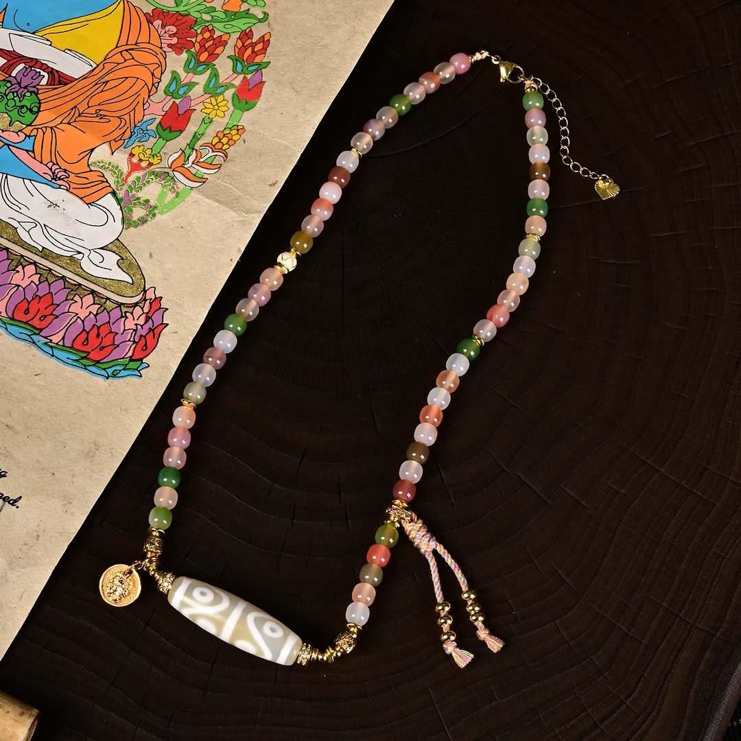 合金项链 珠宝【三宝】八眼多宝项链手工编织X062