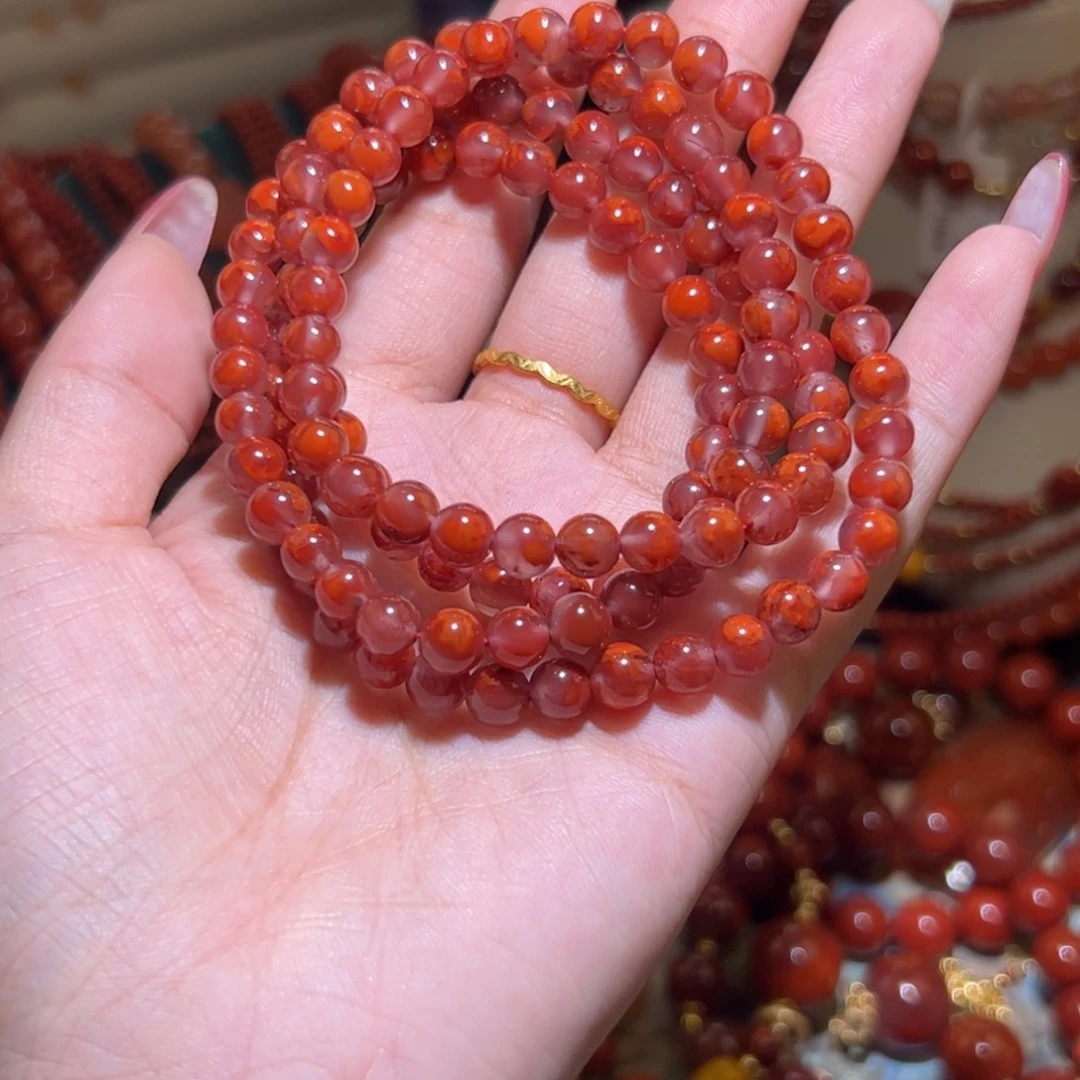 南红玛瑙未镶嵌手链6mm
