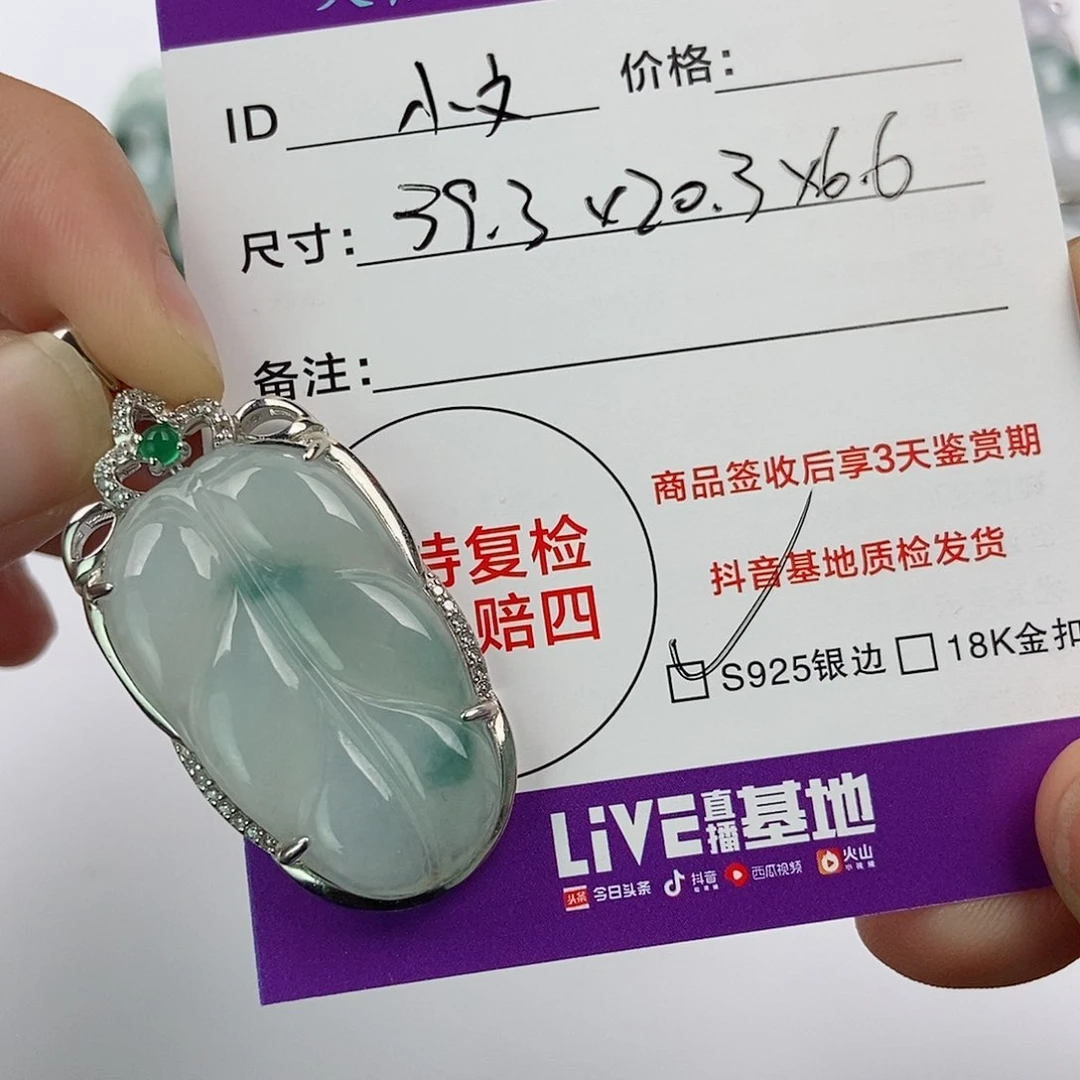 翡翠银S925镶嵌颈饰翡翠