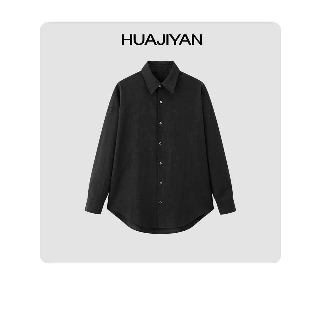 华吉言/HUAJIYAN【男朋友】苎麻天丝混纺日常百搭衬衫外套