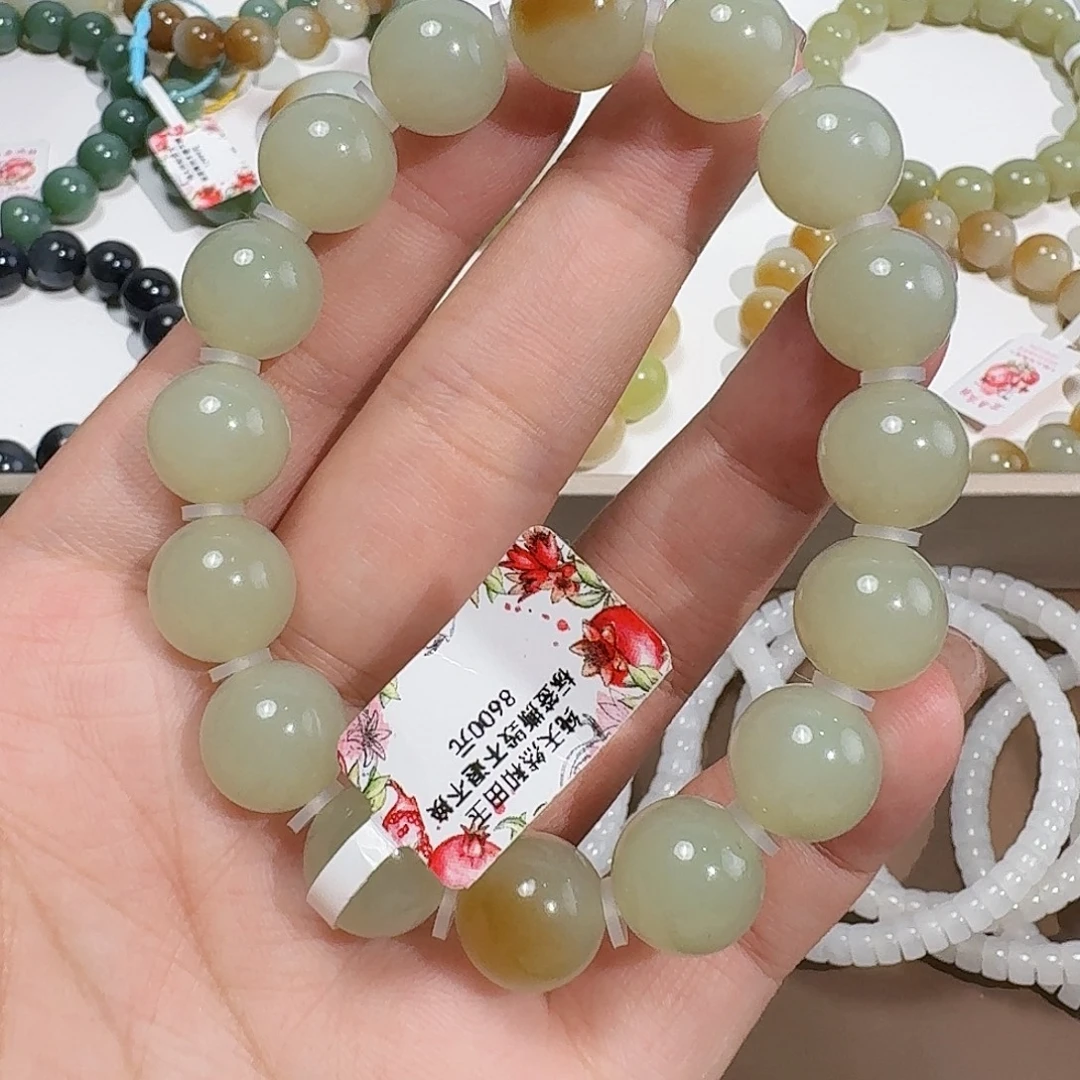 和田玉未镶嵌手链金山糖 12 特细