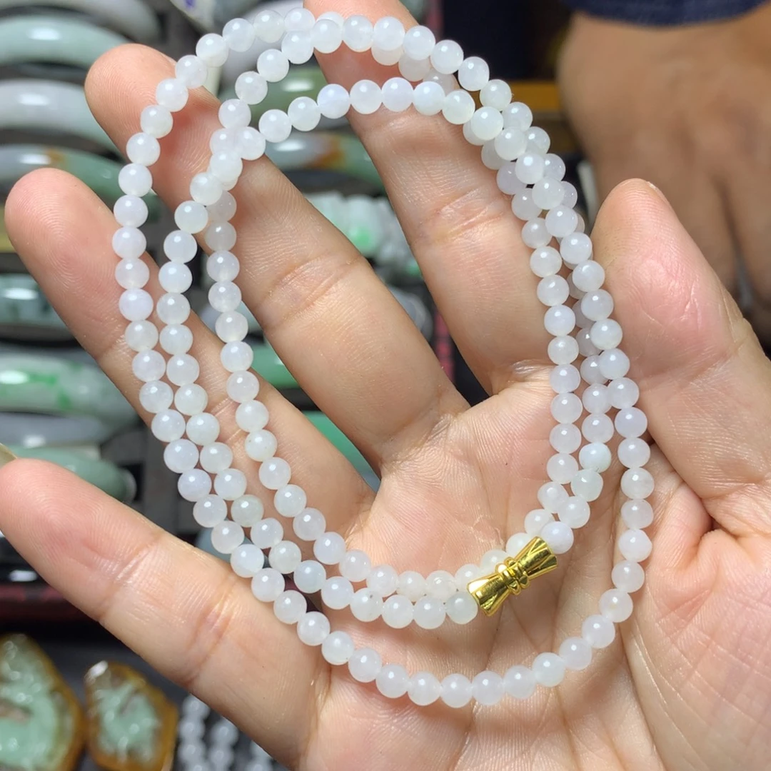 定制翡翠未镶嵌珠链卡3.7