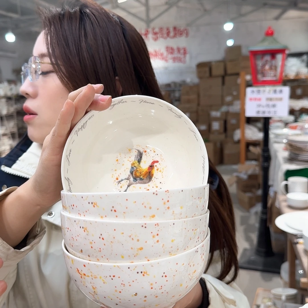 瓷骨瓷5.5英寸饭碗14厘米 4个外贸尾单
