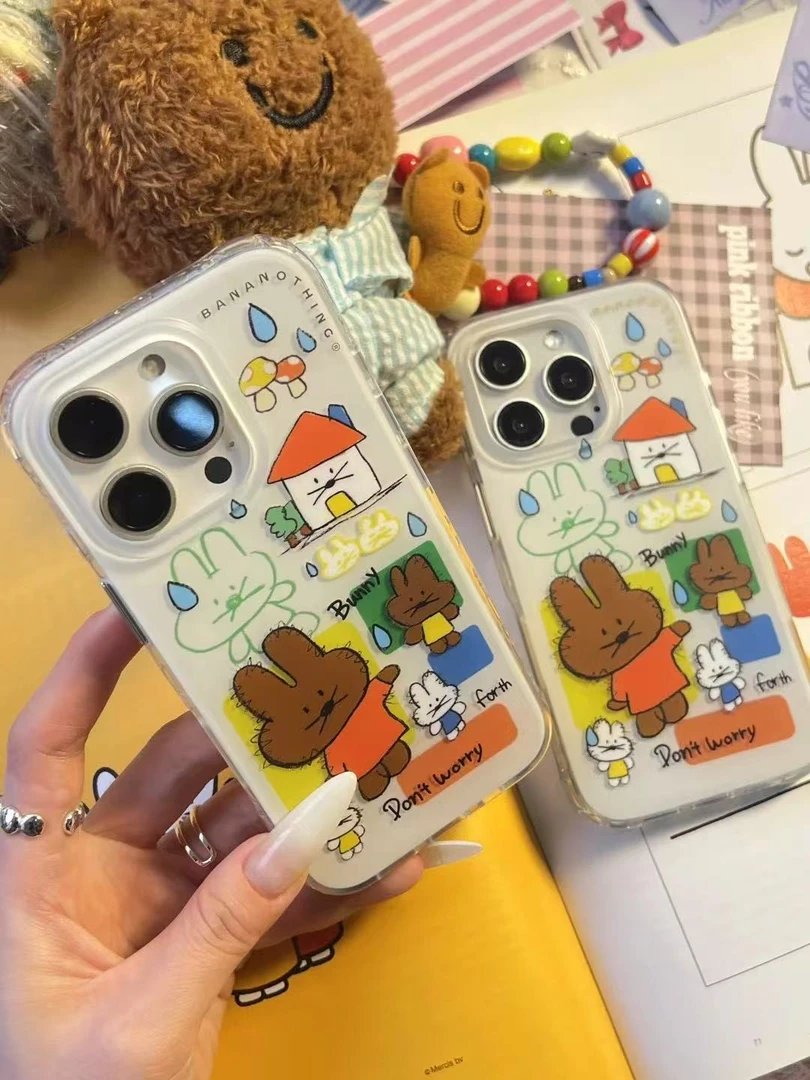 黑皮米菲兔IMD大孔适用苹果16手机壳iphone15华为14promax小米15p