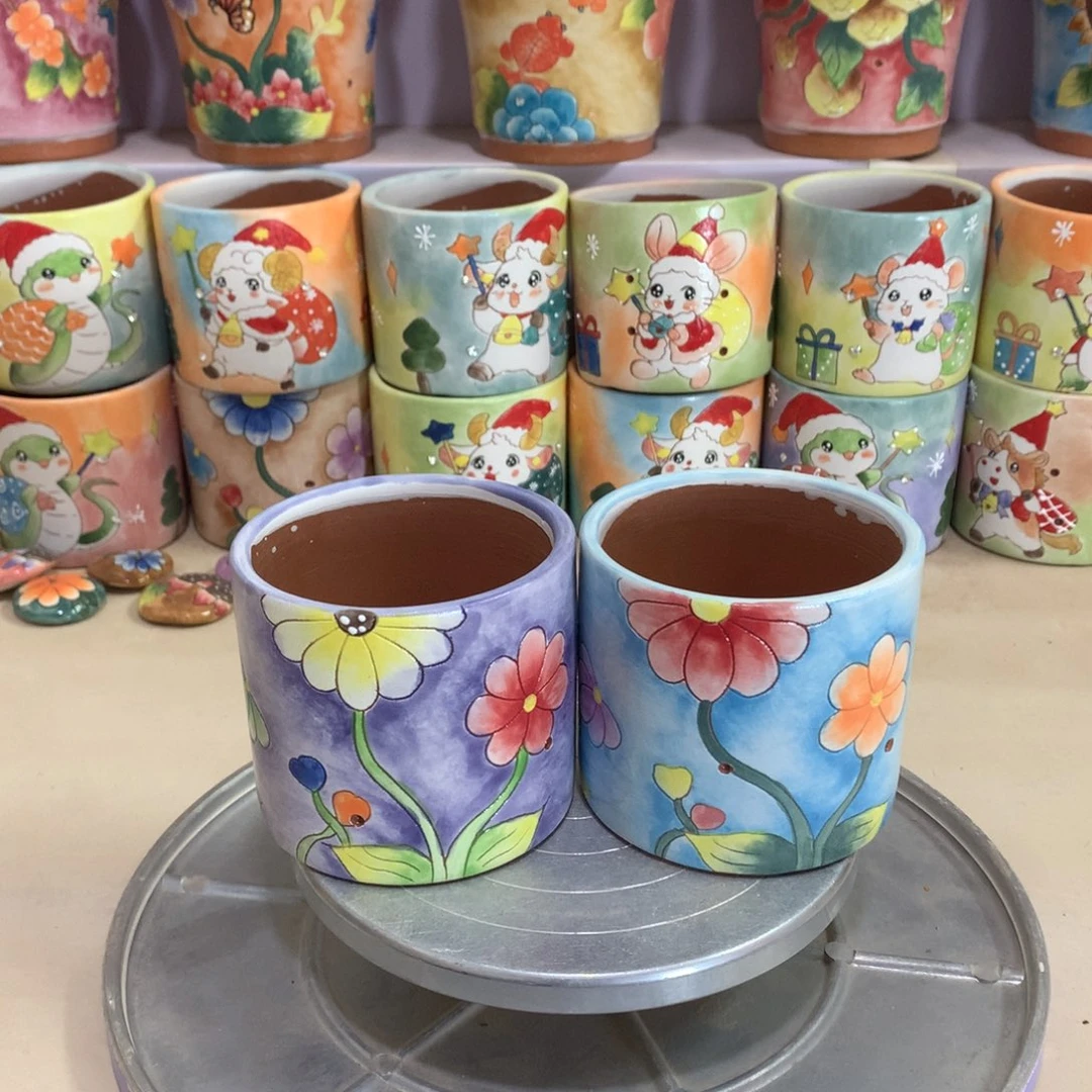 福利花盆，手绘花盆