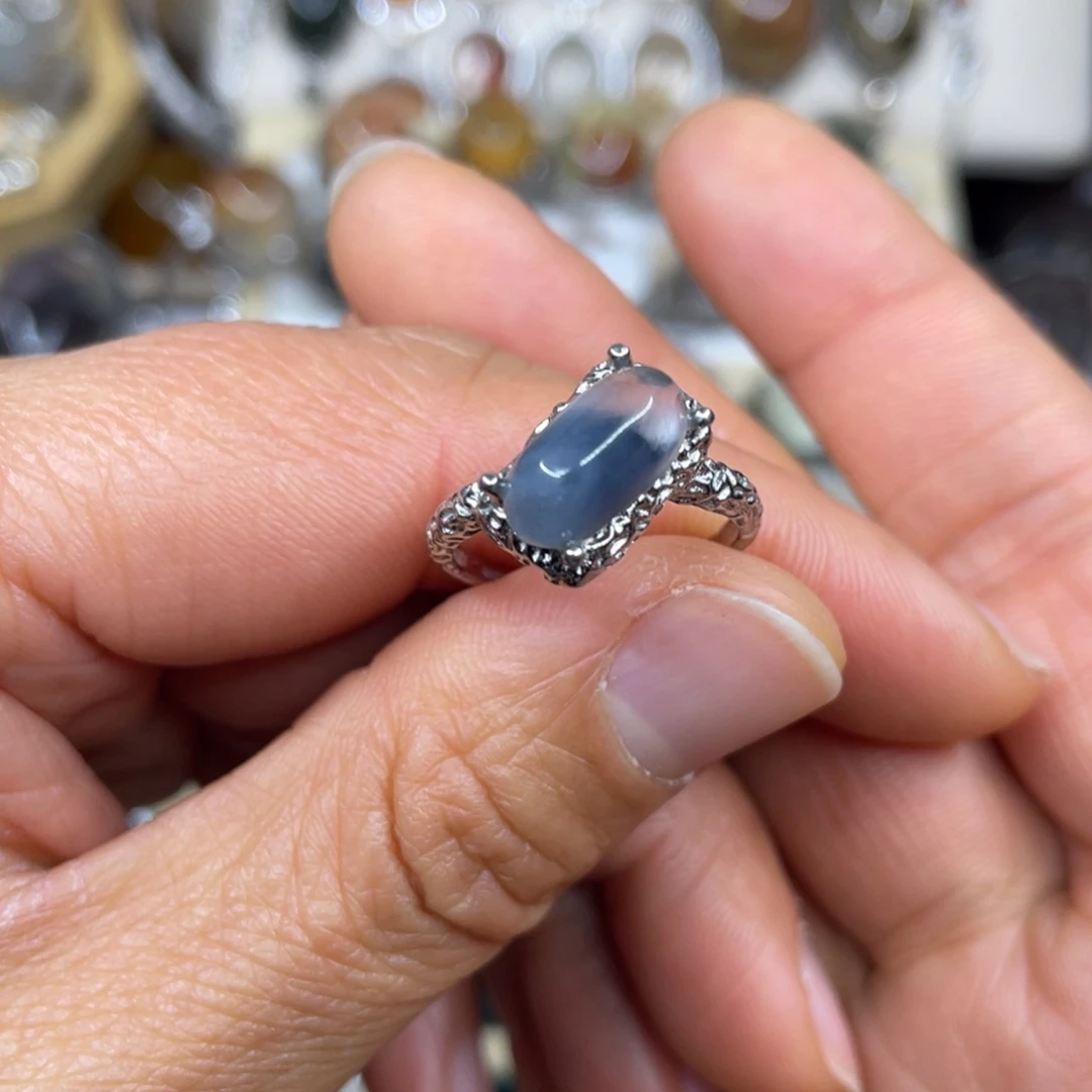 【闪购商品】银S925镶嵌珠宝半成品水晶戒指