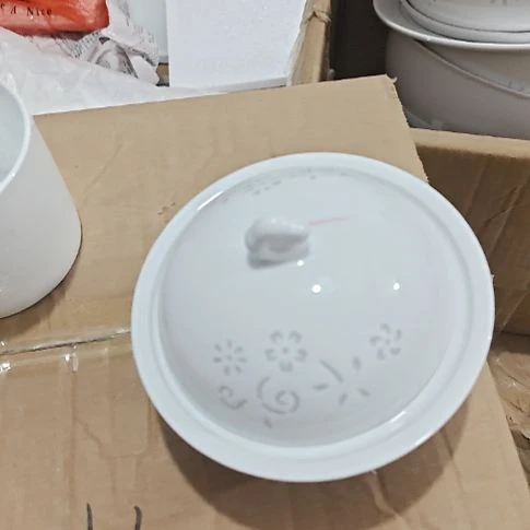瓷玲珑白色大号炖钟2个微瑕疵