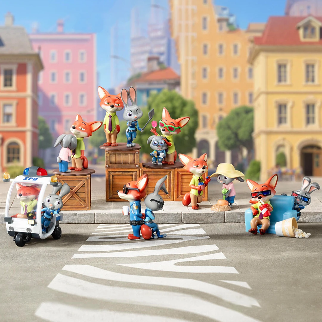 疯狂动物城佳最拍档盲盒手办公仔玩偶摆件52toys迪士尼zootopia