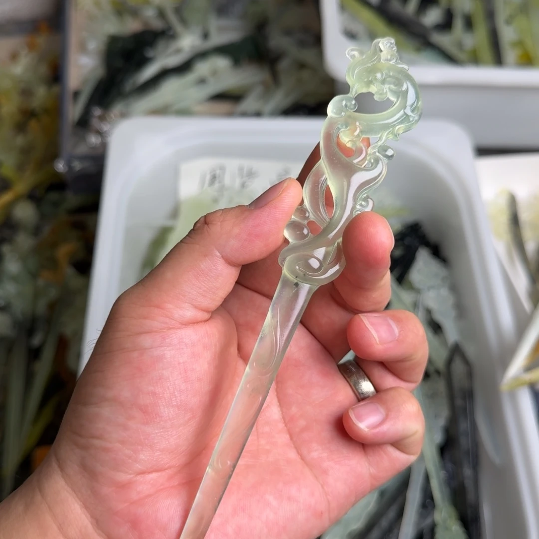 未镶嵌蛇纹石玉发饰