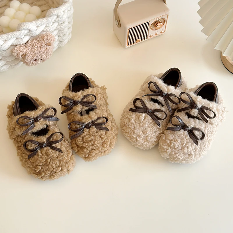 冬季宝宝鞋女童保暖鞋加厚加棉休闲鞋时尚新款棉鞋时尚洋气毛毛鞋