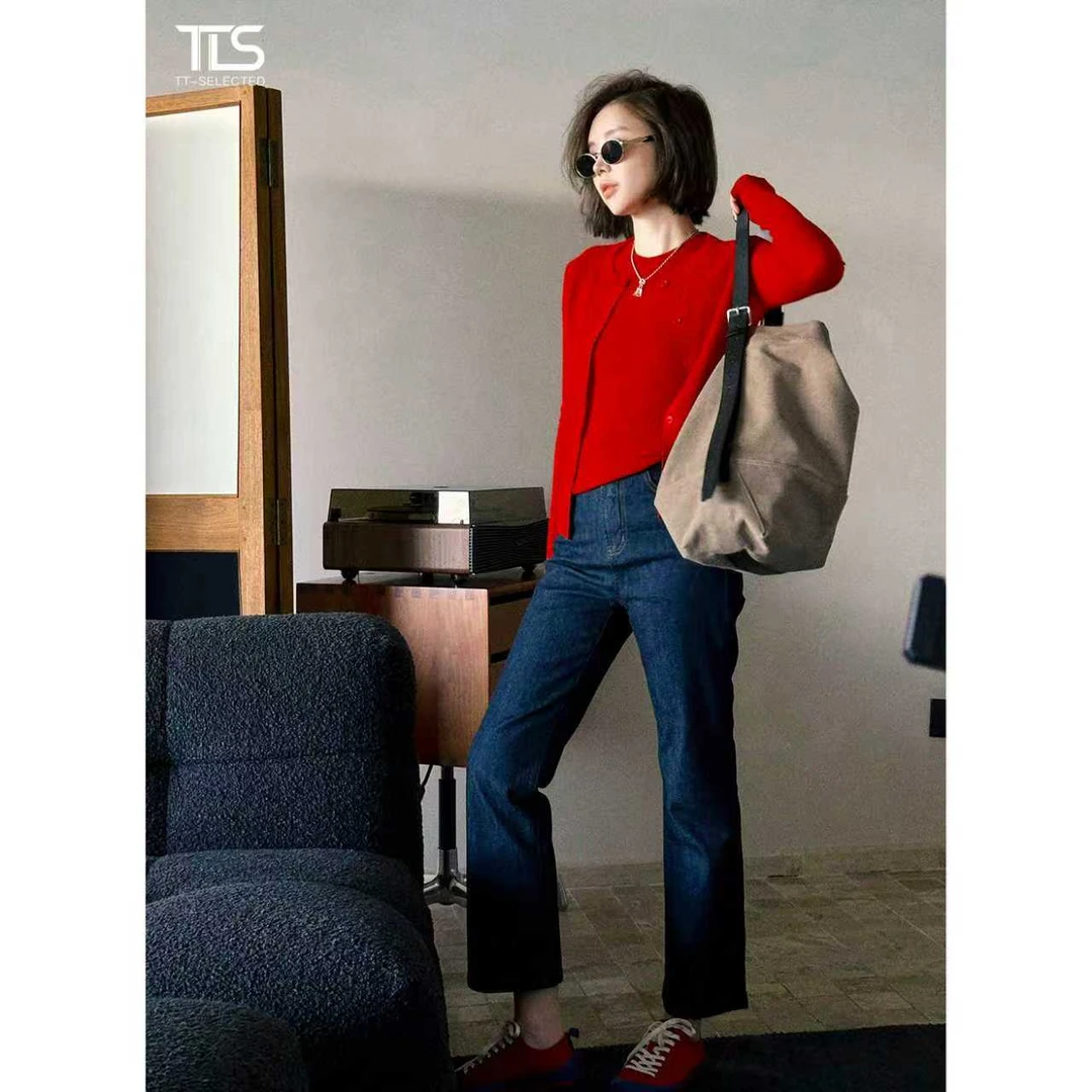 TT【微醺】德国扬子羊毛简约慵懒感细腻柔软亲肤防晒短款套装MY5038