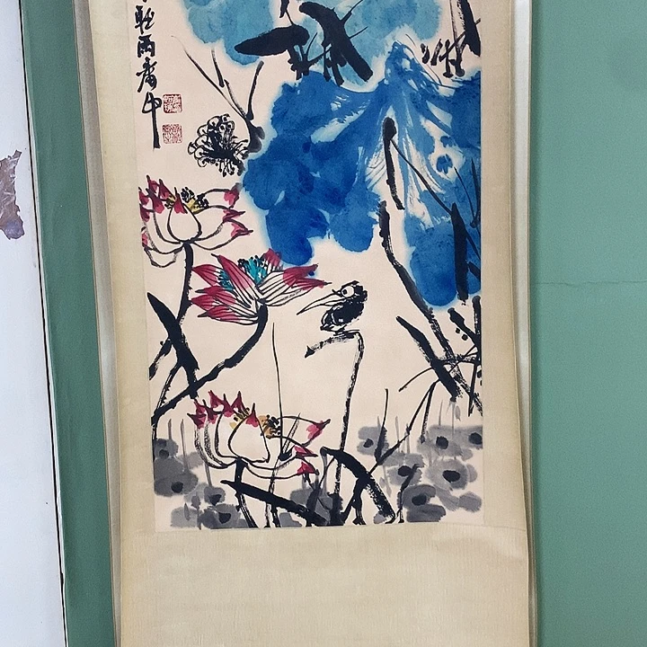 横款精品国画作品轴