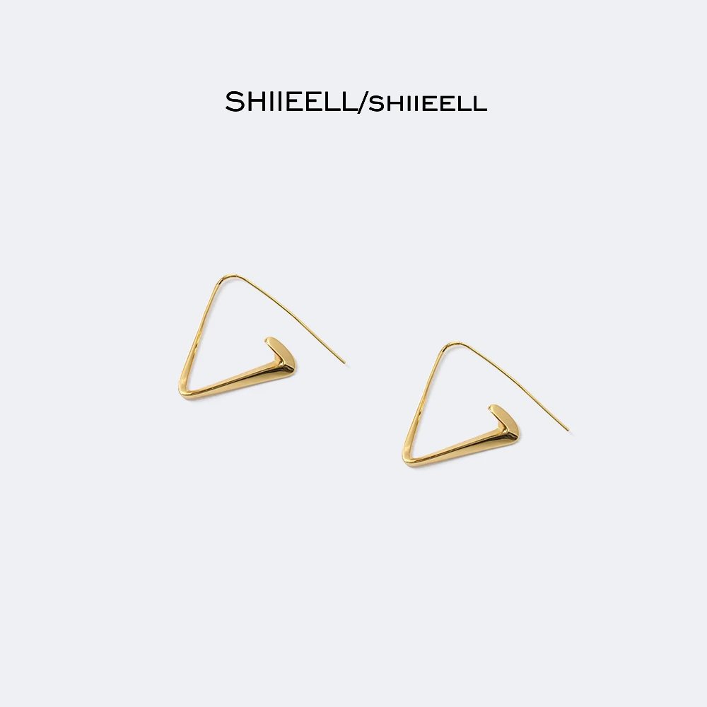 合金耳饰 SHIIEELL现货 时尚小众ins风气质复古简约百搭耳环W1038