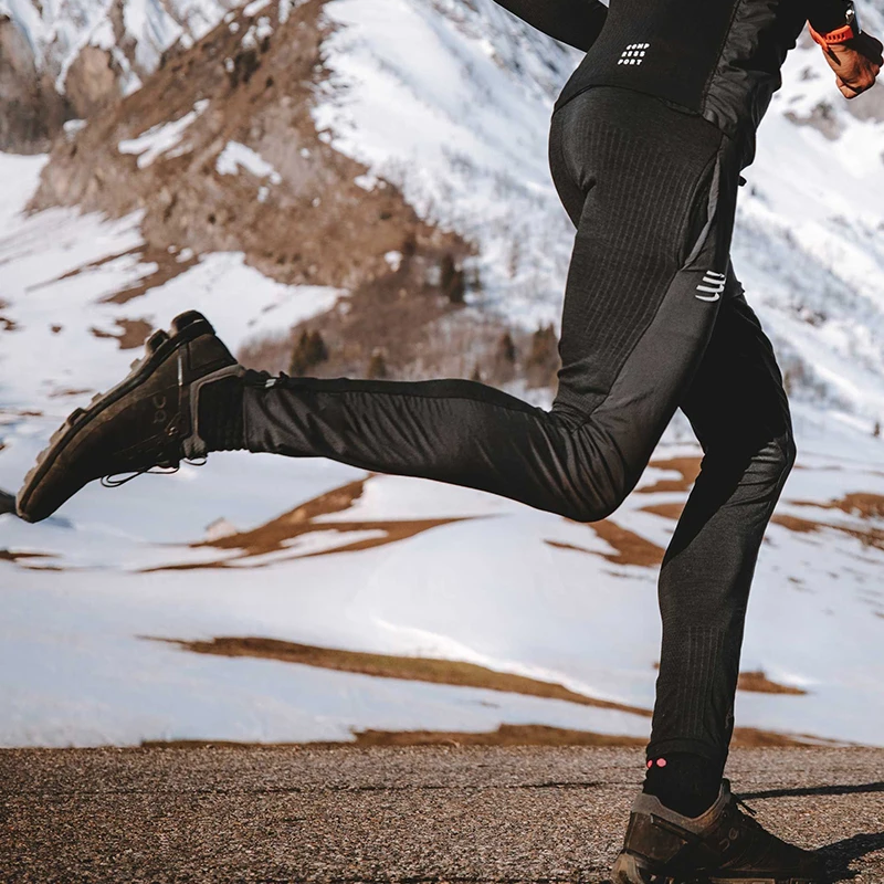 COMPRESSPORT23年秋冬新款运动跑步训练 飓风防风保暖无缝长裤