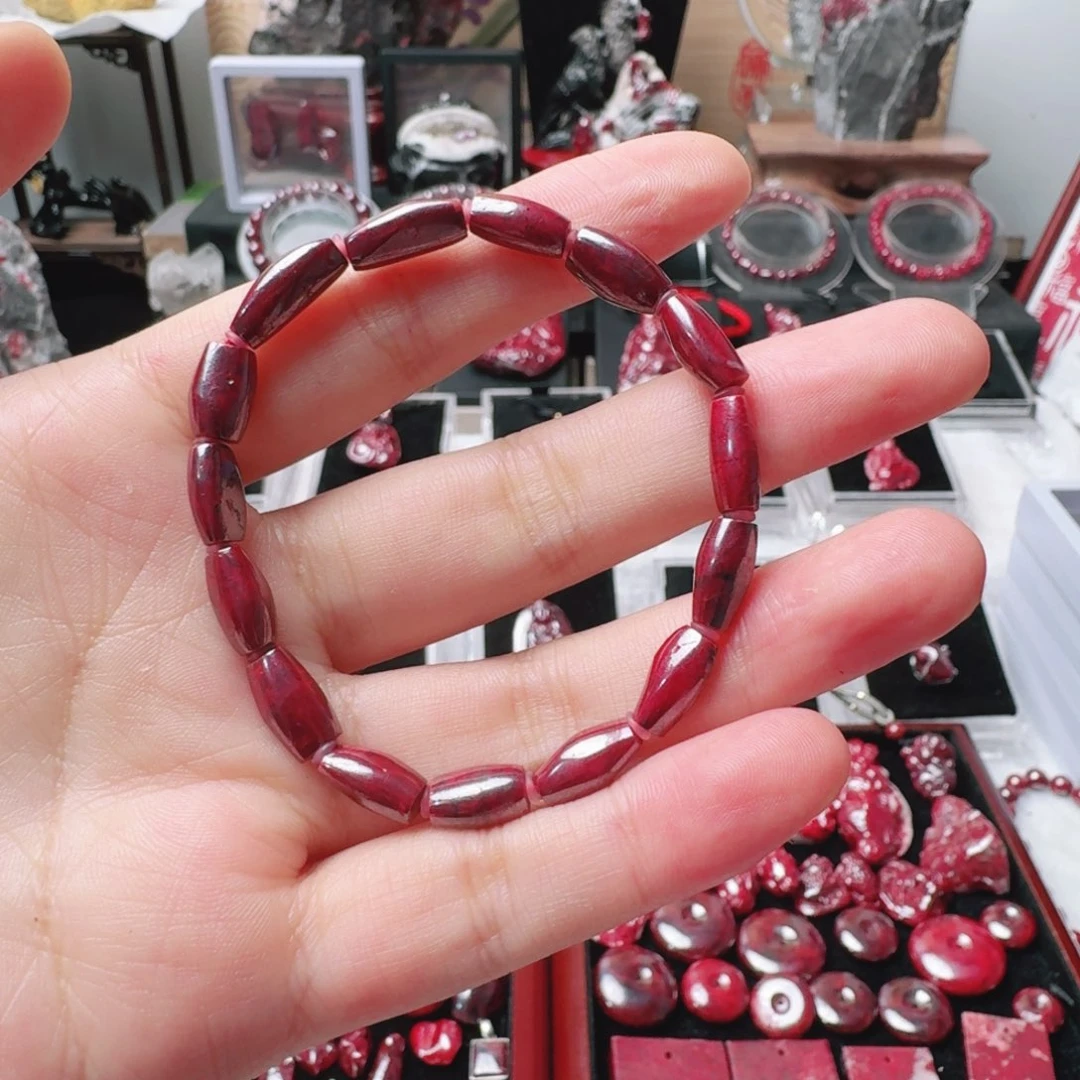 天然辰砂天然朱砂原矿手串，24.1克