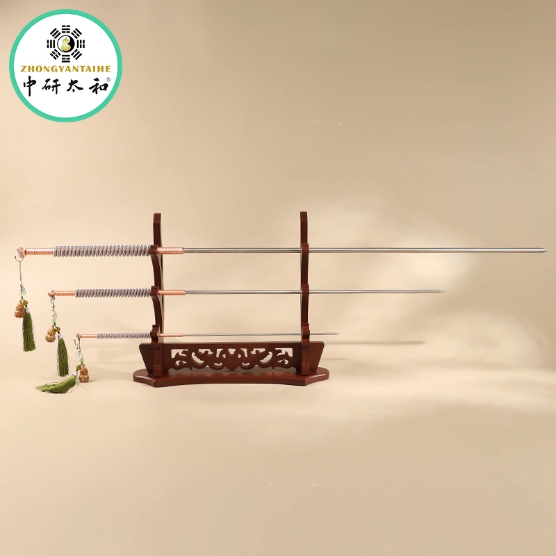 手工仿古蟒针摆件龙凤银制三棱独龙铃铛韩式四孔独铜柄盘龙银摆件