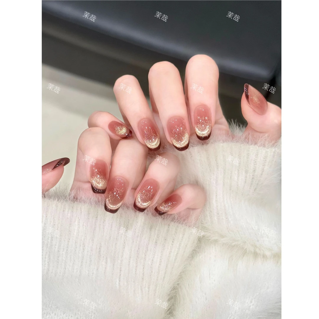 茉哉现货【红袖添香】纯手工定制美甲拆卸穿戴甲A4670