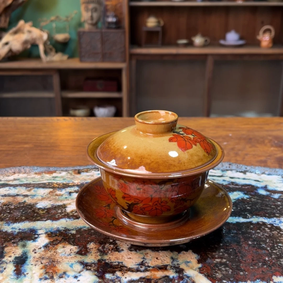 杯柴烧手工手绘陶瓷