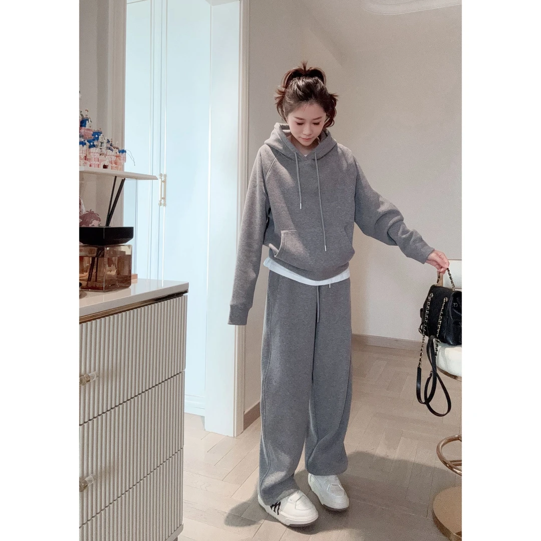 【1211厚绒套装】张凯凯-中版型加厚轻奢舒适加绒时尚女装连帽套装