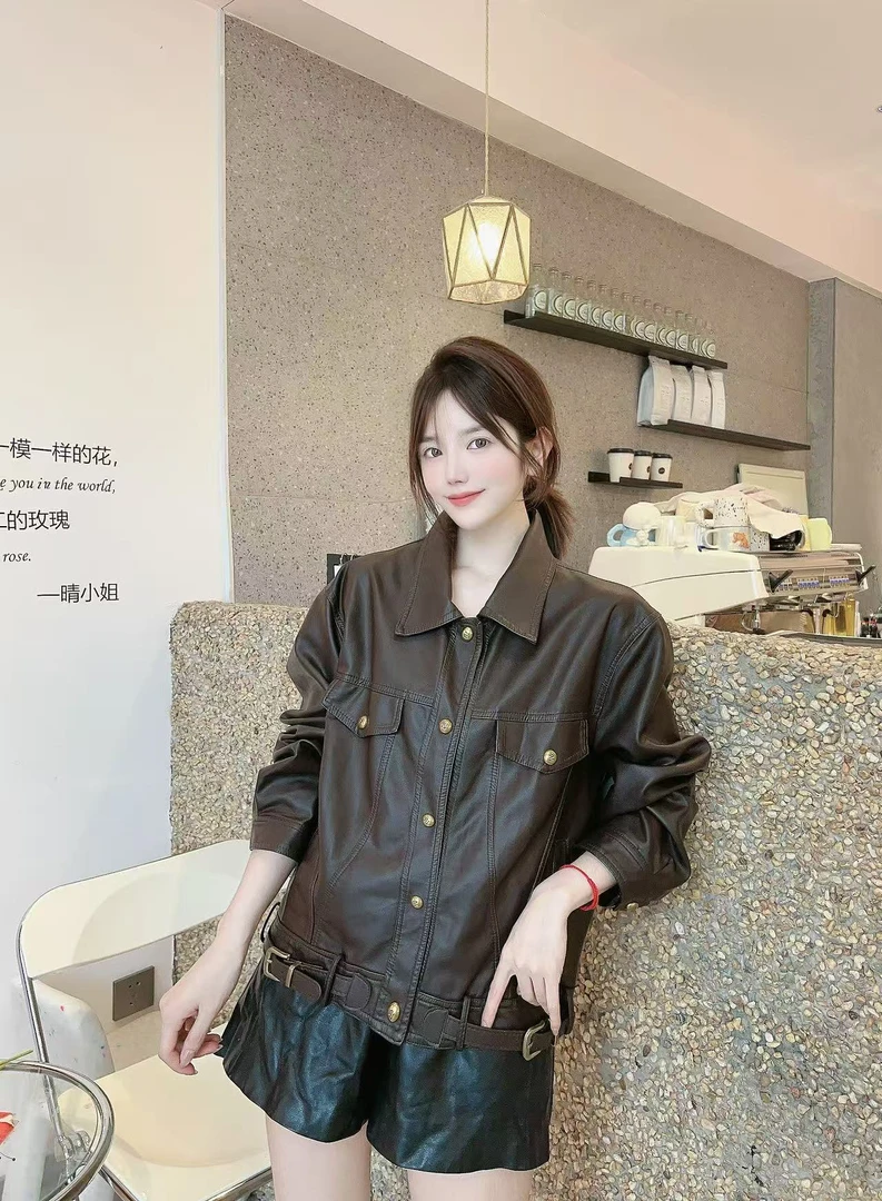 2025秋冬新款时尚显瘦气质休闲百搭PU外套018