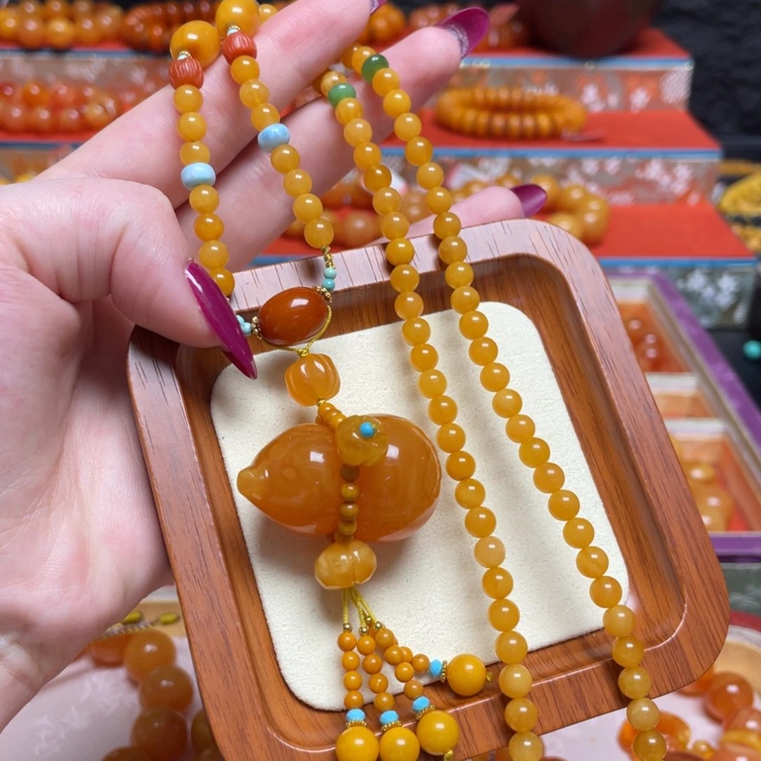 蜜蜡颈饰未镶嵌项链定制
