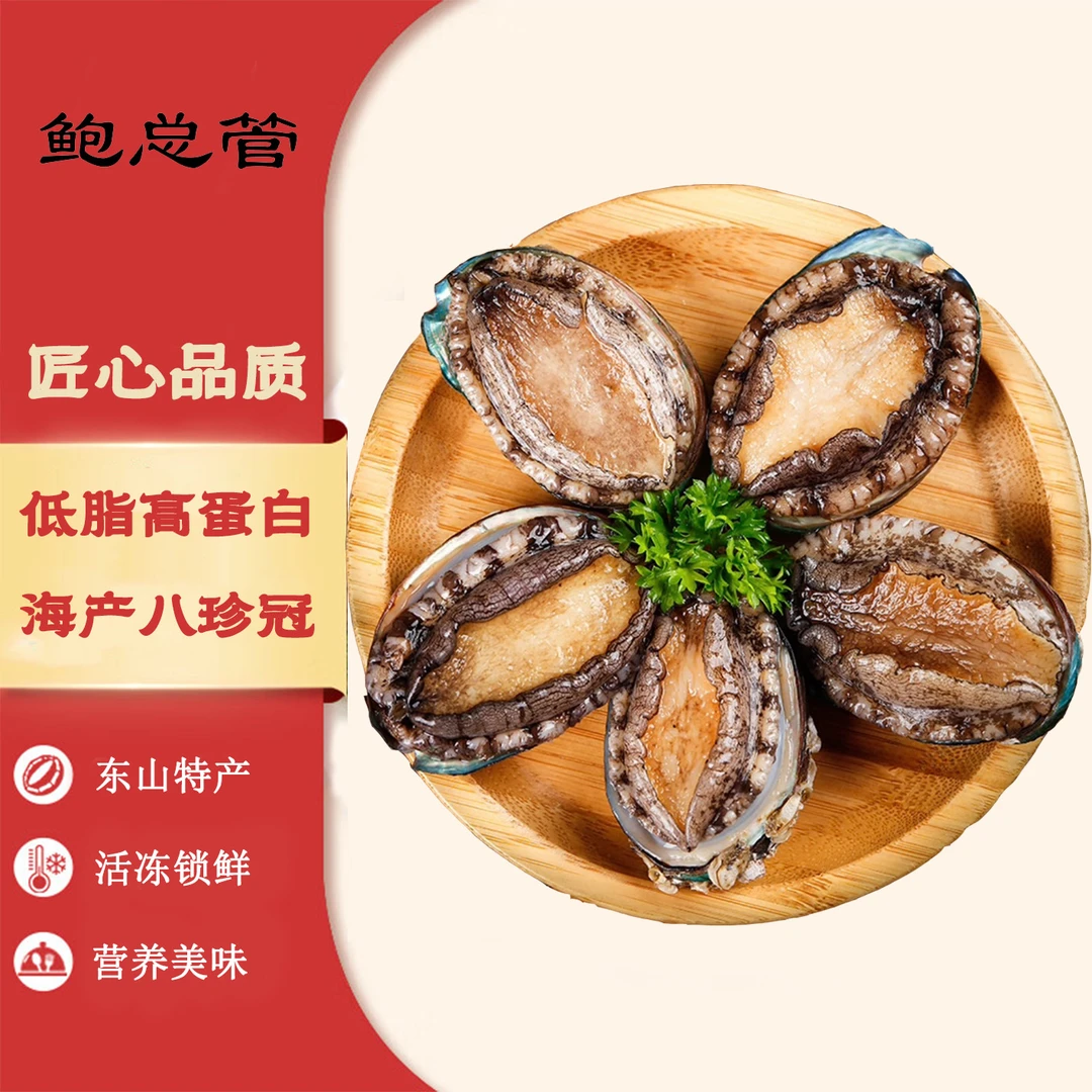 出海的渔民东山岛2-3头超大鲍8-9cm水产速冻锁鲜鲍鱼新鲜冷链