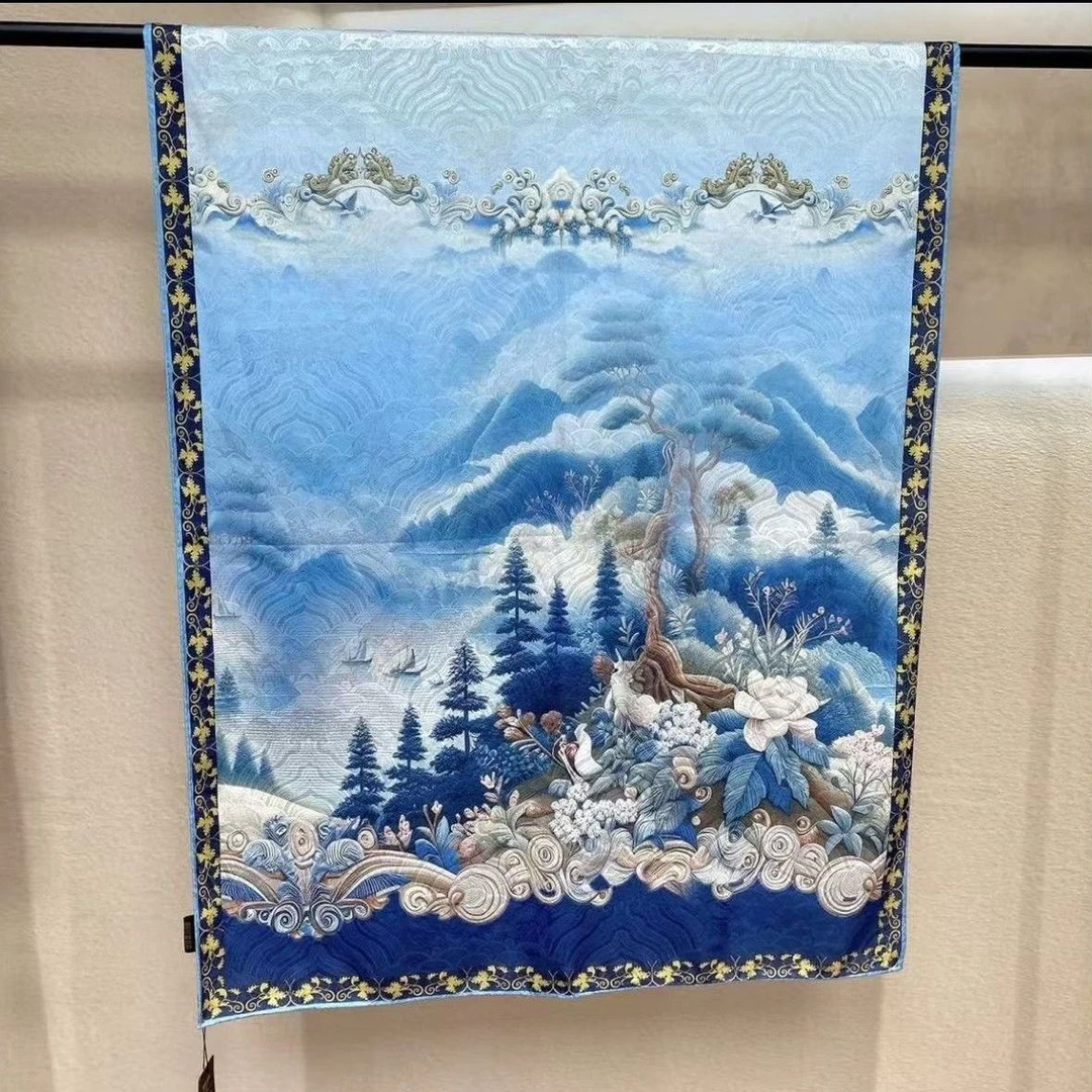 香云龙鳞纹【温澜潮生】Q32丝巾