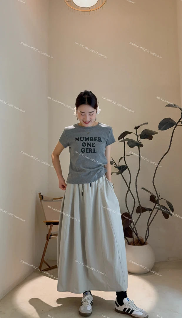 XIAOMEI ｜夏季拼接简约南瓜裙-5181