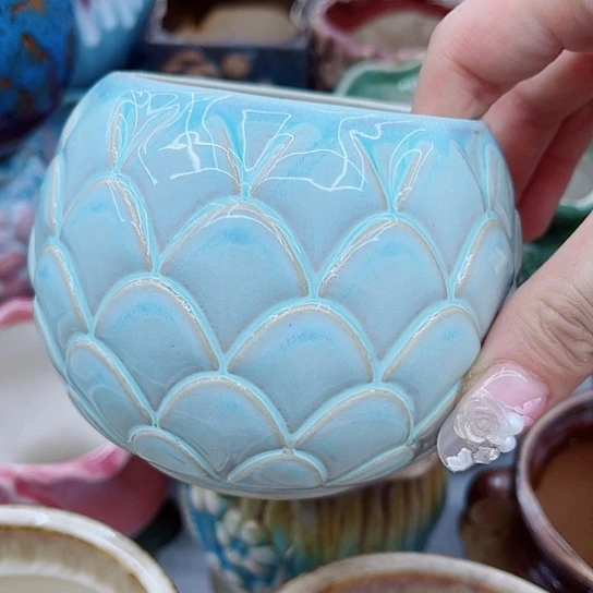 多肉绿植陶瓷花盆9.9包邮，有空