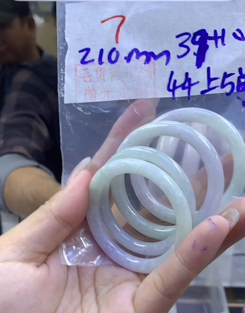 定制翡翠未镶嵌毛货7童镯44+39元+多样性拍一发一