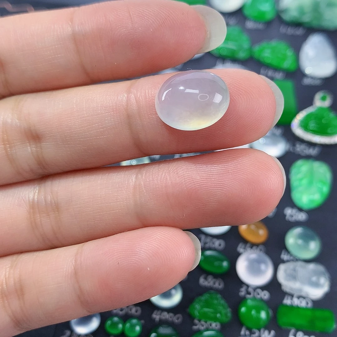 翡翠颈饰未镶嵌天然翡翠高冰蛋面