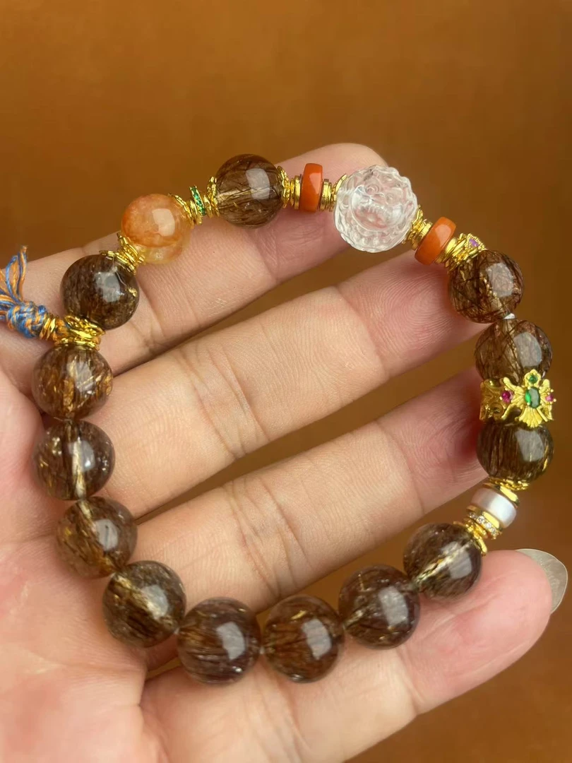 壹加师姐|手工设计黑超水晶手串多样性发一6634H