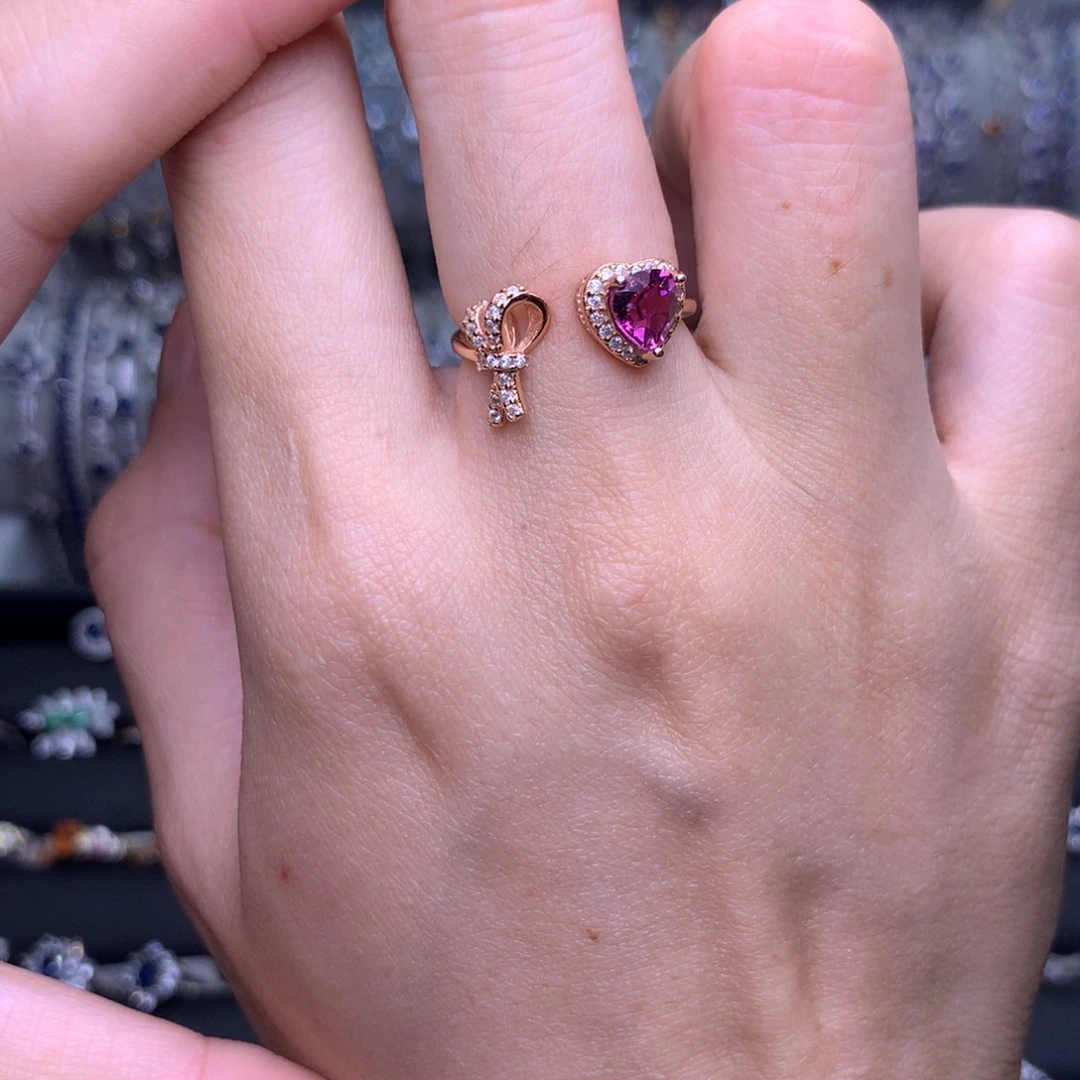 石榴石（紫牙乌）戒指银S925镶嵌