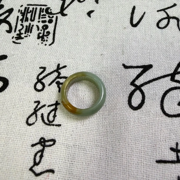天然岫玉戒指手工直切